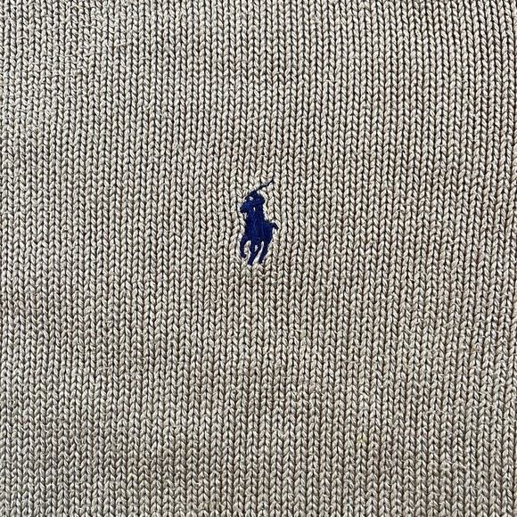 ⚡️VINTAGE⚡️ Polo Ralph Lauren Mens Large Tan Knit Crewneck Sweater - Picture 3 of 7